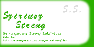 sziriusz streng business card